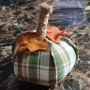 Plaid Fabric Pumpkin Decor